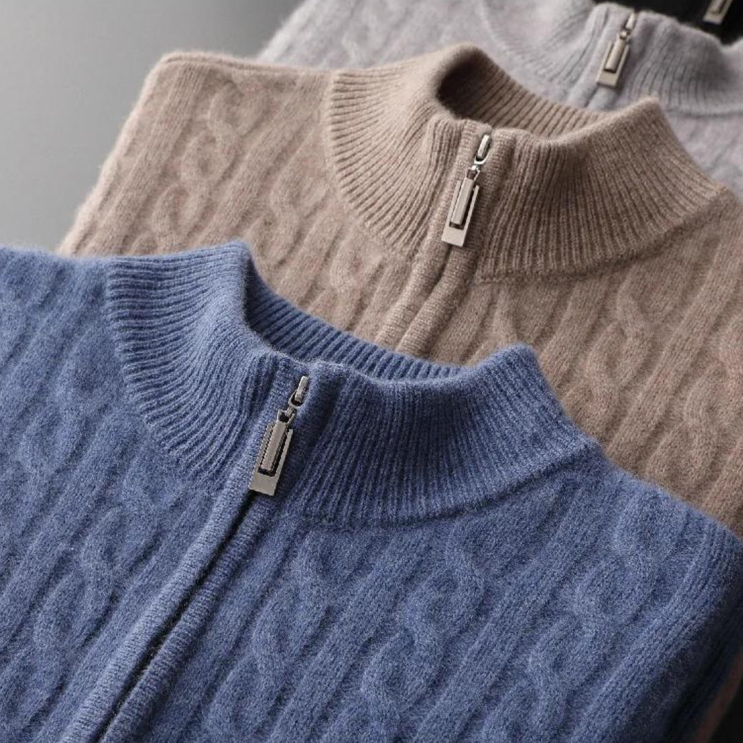 Hudson | 100% Cashmere Half-Zip Jumper