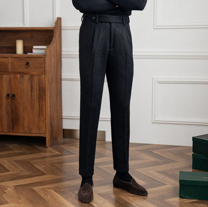 Felix | Wool-Blend Herringbone Trousers