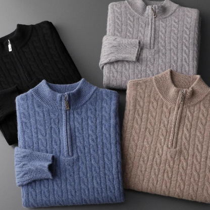 Hudson | 100% Cashmere Half-Zip Jumper