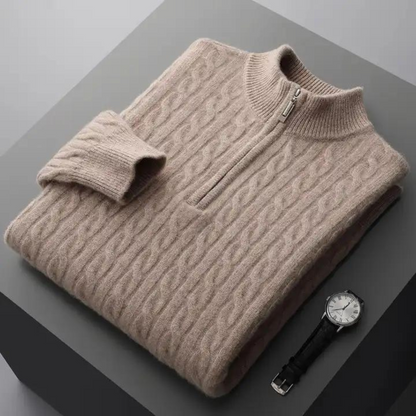 Hudson | 100% Cashmere Half-Zip Jumper