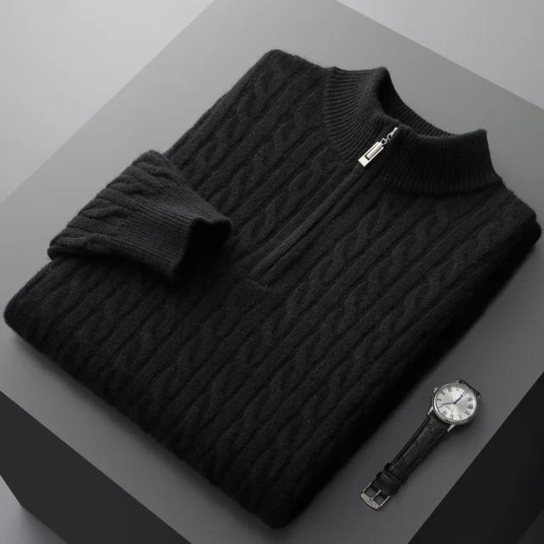 Hudson | 100% Cashmere Half-Zip Jumper