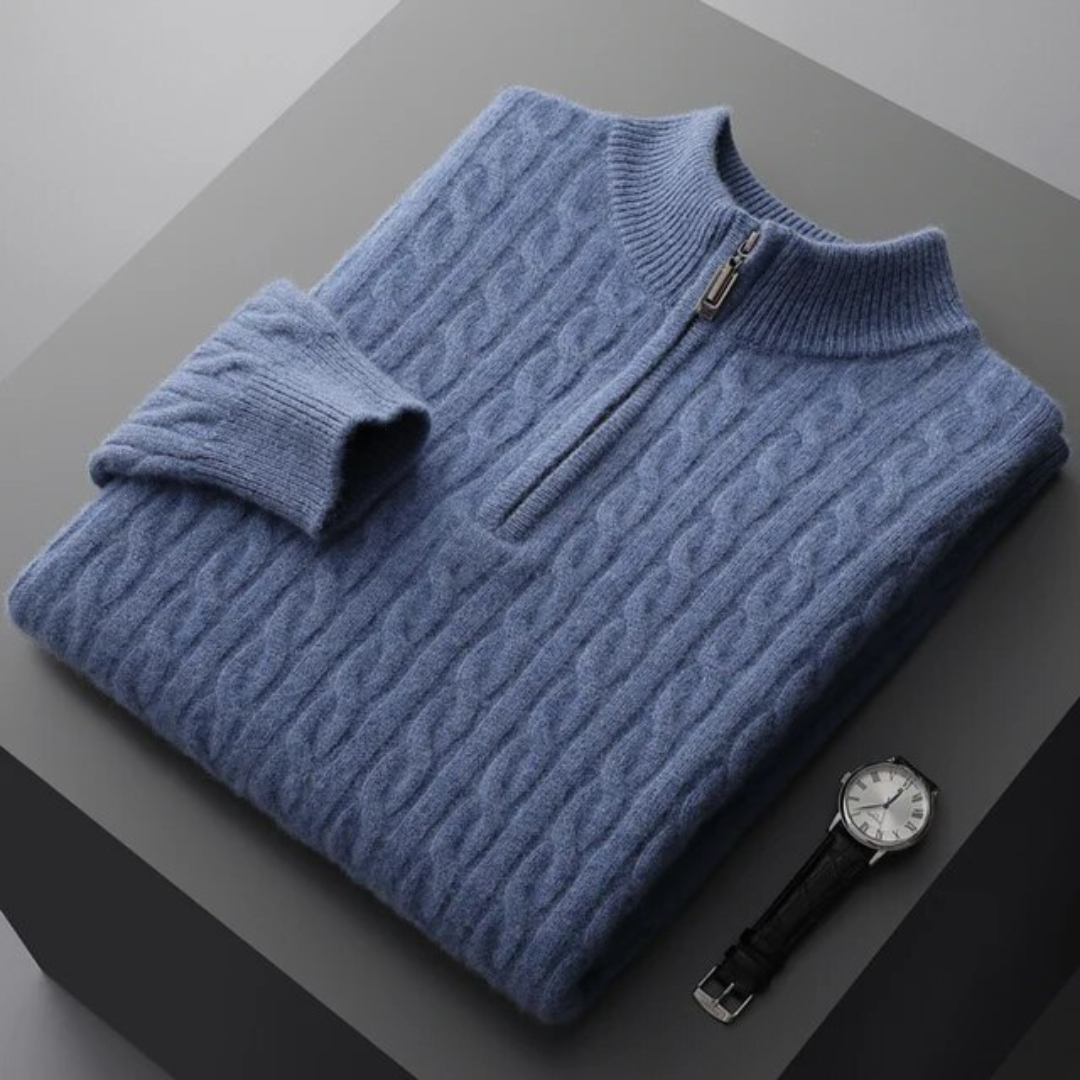 Hudson | 100% Cashmere Half-Zip Jumper