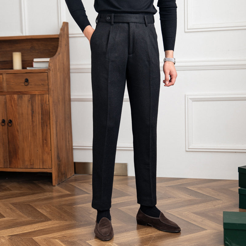 Felix | Wool-Blend Herringbone Trousers