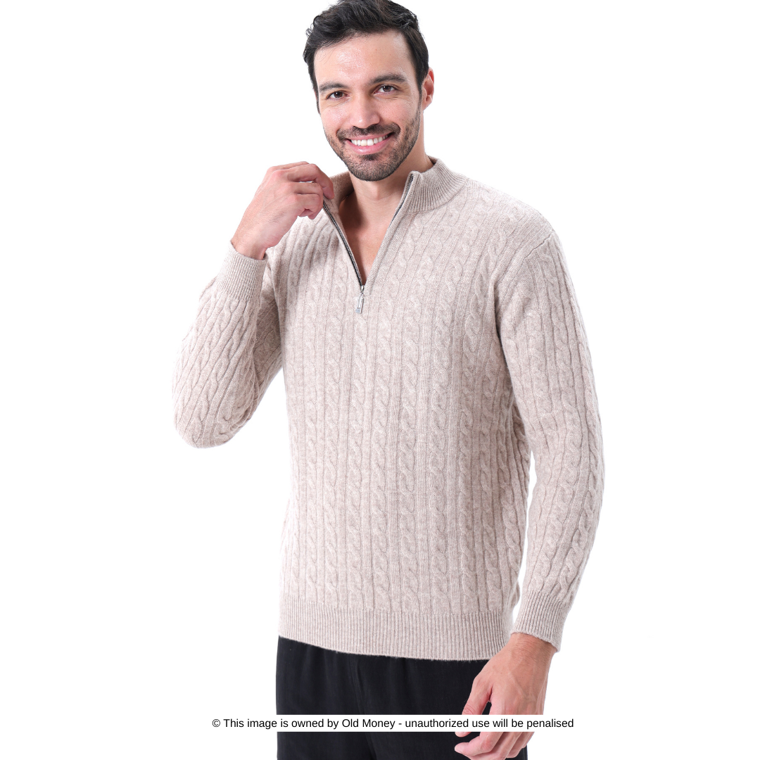 Hudson | 100% Cashmere Half-Zip Jumper