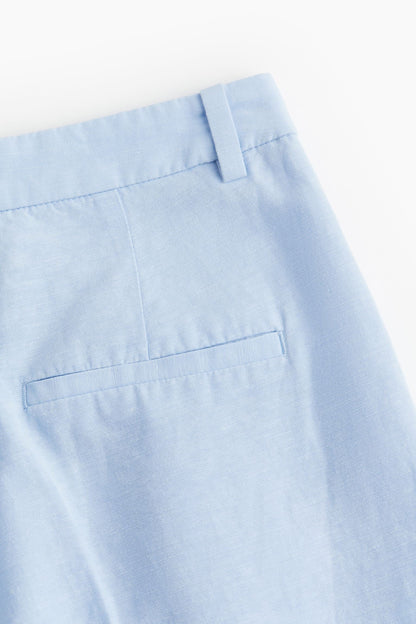 Isabella | Long Linen-Blend Trousers