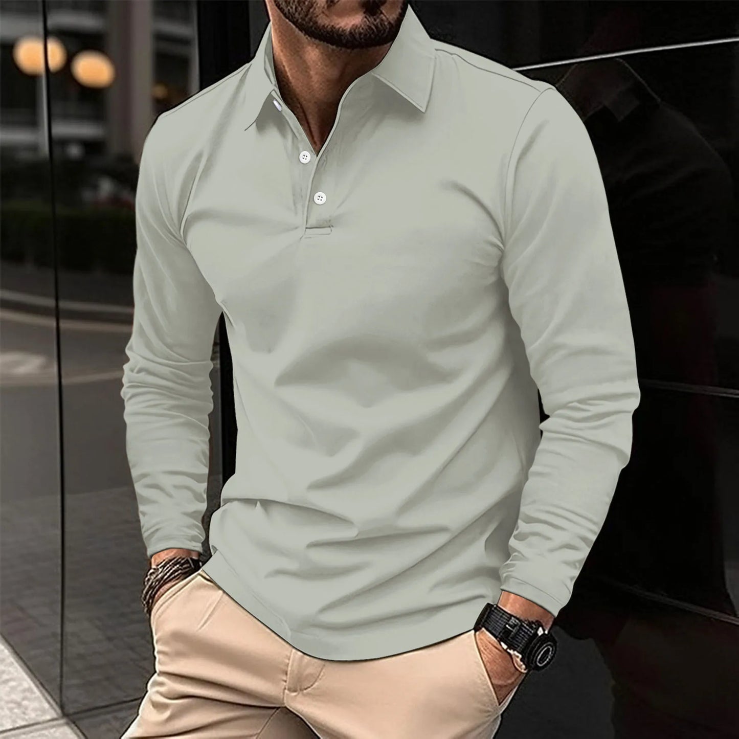 Theo | Long-Sleeve Casual Polo