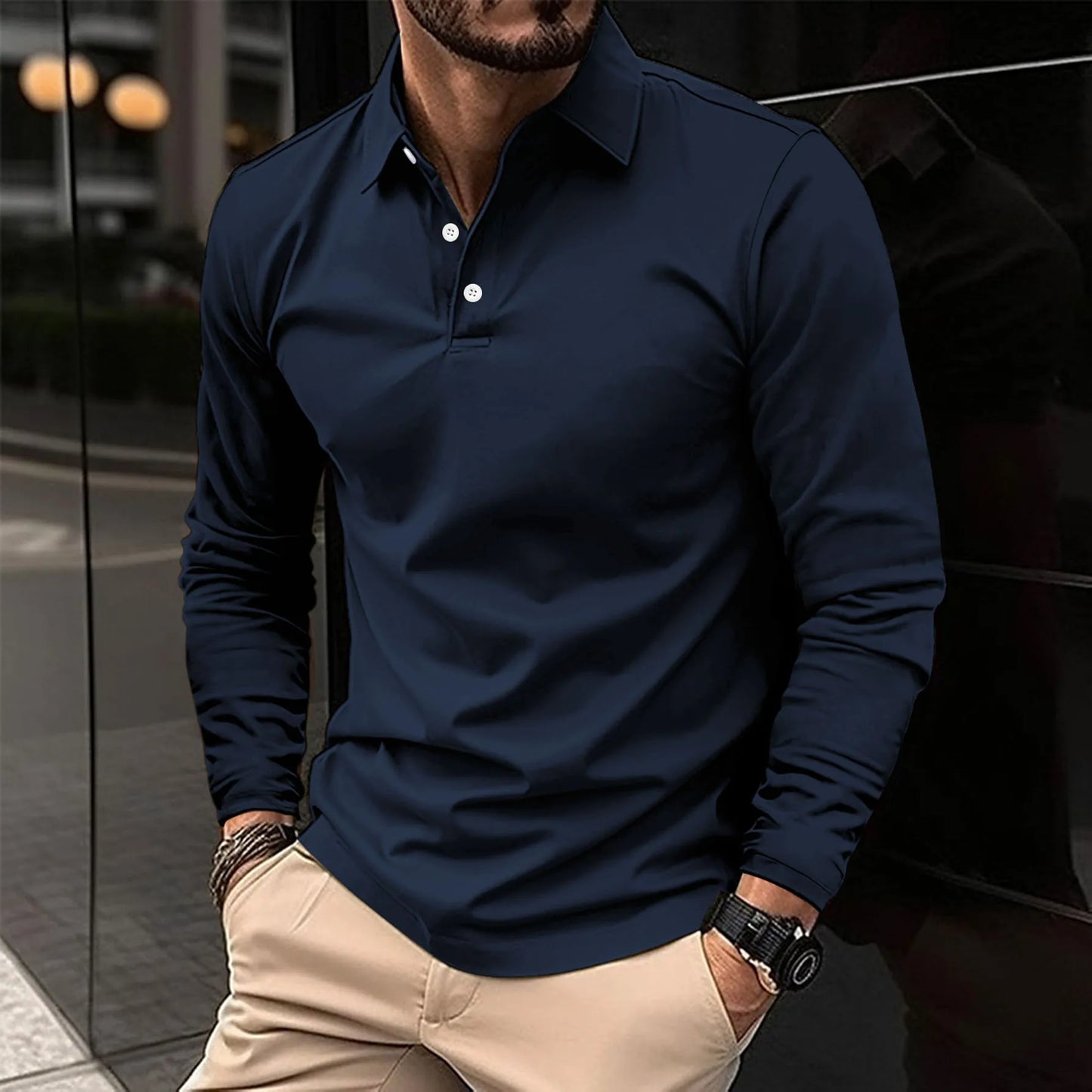 Theo | Long-Sleeve Casual Polo