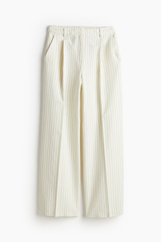 Isabella | Long Linen-Blend Trousers