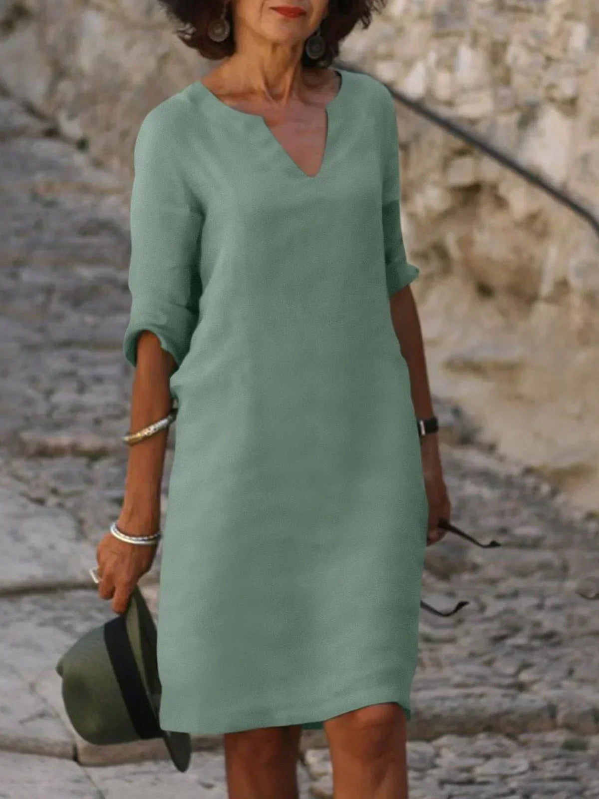 Amélie™ | Elegant V-Neck Dress